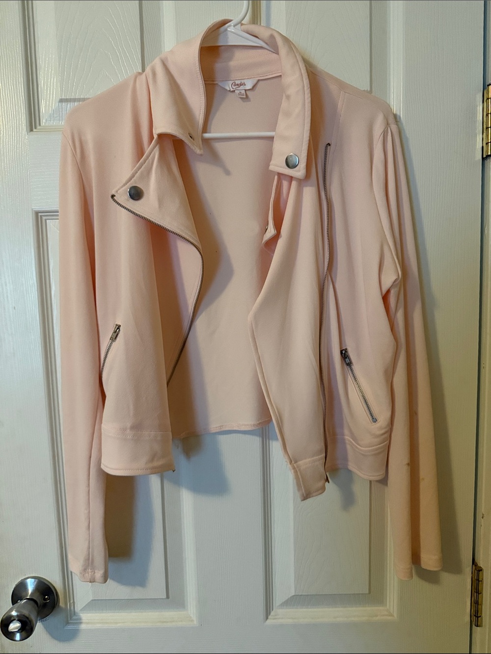 Candie's Light Pink Moto-Style Jacket for Women